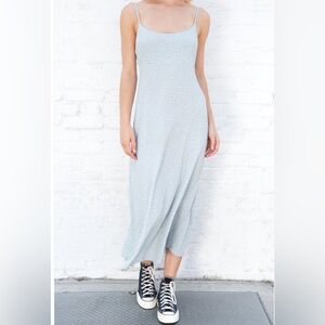 brandy melville colleen floral slip dress, light blue - new no tags